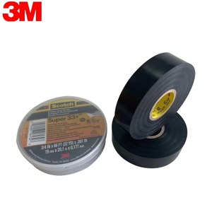 3M Super 33+ PVC 0,18 Mm adhesivo de caucho negro personalizado de fábrica aislante para aplicaciones eléctricas cinta eléctrica de vinilo